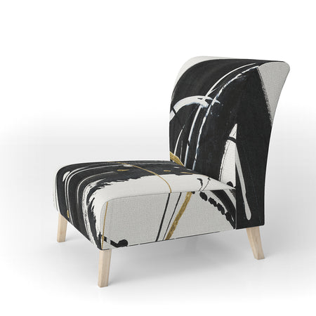 Gold Metallic Circle - Upholstered Modern Glam Accent Chair