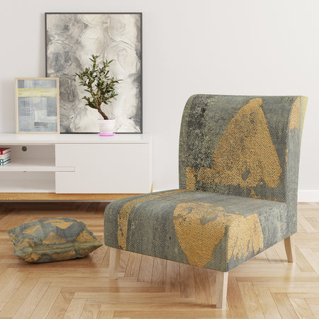 Glam Metallic Form I - Upholstered Modern Accent Chair