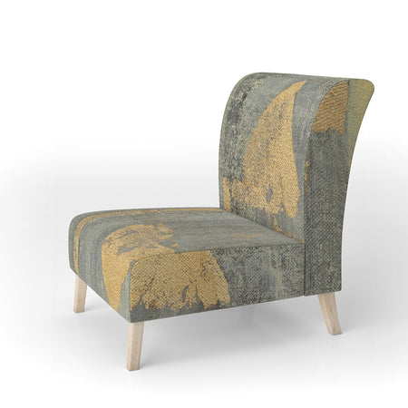Glam Metallic Form I - Upholstered Modern Accent Chair
