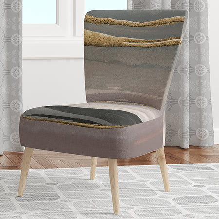 Glamorous Morning Fog II - Upholstered Modern Glam Accent Chair