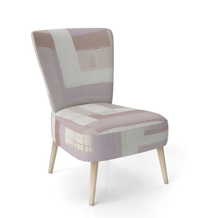 Pink Geometric Form Windows I - Upholstered Transitional Accent Chair