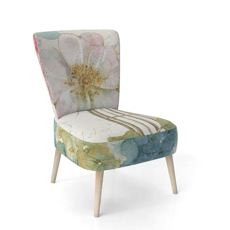 Vintage Floral Birdcage II - Upholstered Traditional Accent Chair