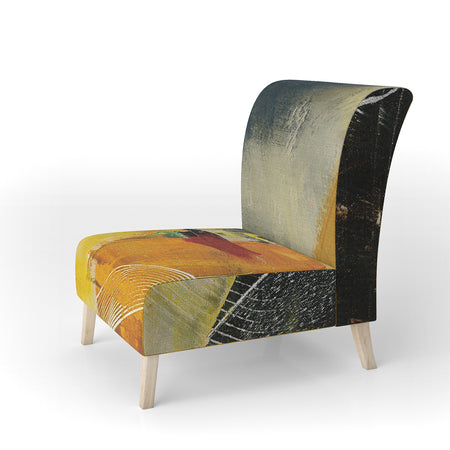 End Of The Orange Rainbow II - Upholstered Modern Accent Chair