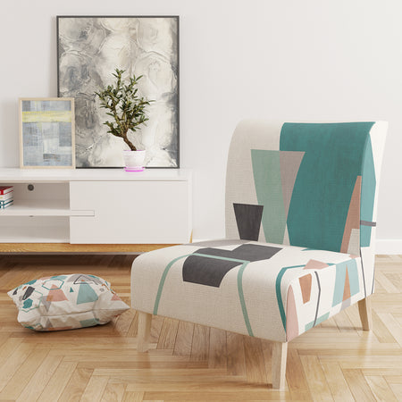 Geometric Hexagons Pattern VI - Upholstered Transitional Accent Chair