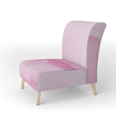 Pink Abstract Watercolor - Upholstered Shabby Chic Accent Chair