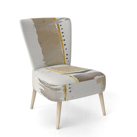 Abstract Gold Birch Trees I - Upholstered Modern Accent Chair