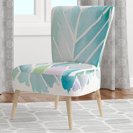 Watercolor Geometric Swatch Element IV - Upholstered Mid-Century Accent Chair