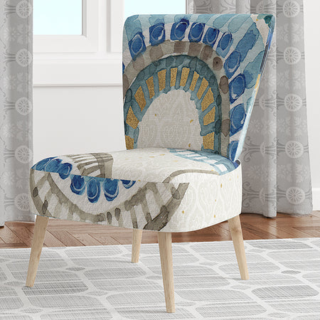 Modern Gold Timetable II - Upholstered Mid-Century Accent Chair