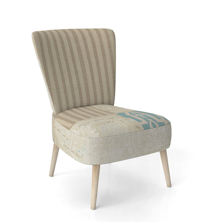 Beach Treasures Collage I - Upholstered Traditional Accent Chair