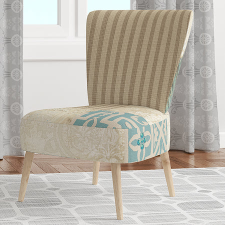 Beach Treasures Collage I - Upholstered Traditional Accent Chair