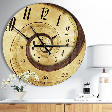 Vintage Time Spiral - Oversized Contemporary Wall CLock