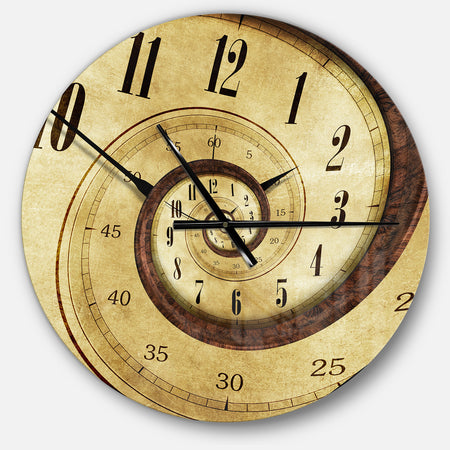 Vintage Time Spiral - Oversized Contemporary Wall CLock