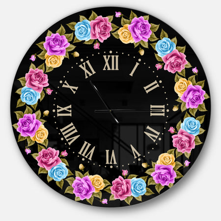 Shabby Chic vintage Rose - Oversized Farmhouse Wall CLock