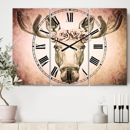 Silver Orchid Fonteney Cottage 3-Panel Oversized Clock