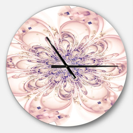 Full Bloom Fractal Flower in Pink - Oversized Floral Wall CLock