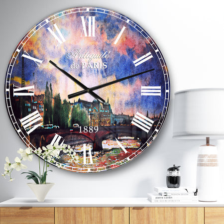 Fabulous Paris City Watercolor - Oversized Wall CLock