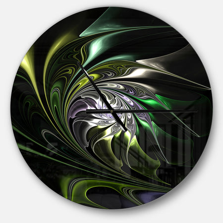Multi Colored Green Stained Glass - Oversized Modern Wall CLock