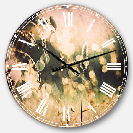 Sunny Meadow with Wild Flowers - Flower Large Wall CLock