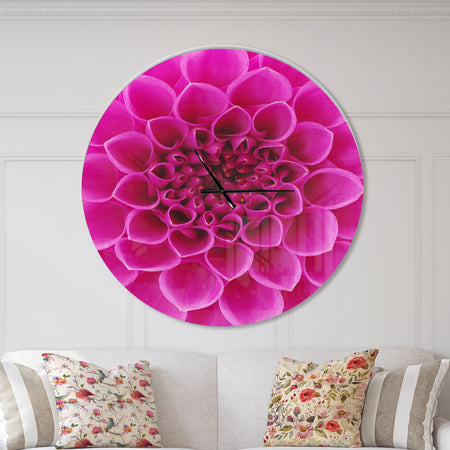 Large Pink Flower and Petals - Oversized Floral Wall CLock