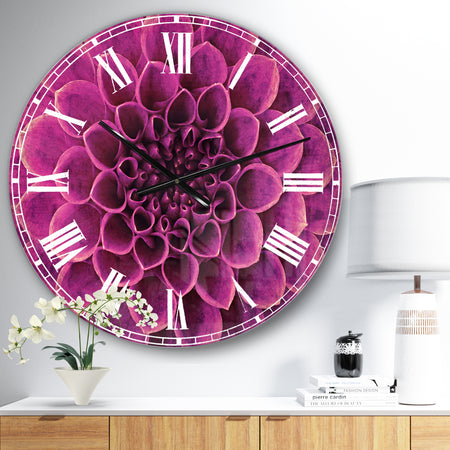 Light Purple Abstract Flower Petals - Floral Large Wall CLock