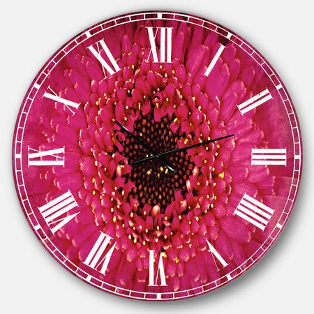 Macro Photo of Gerbera Flower - Oversized Floral Wall CLock