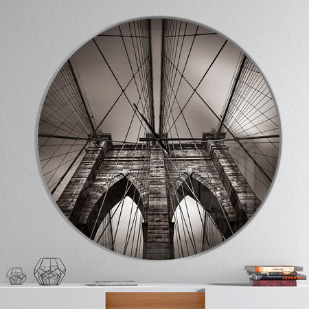 Brooklyn Bridge in NYC USA - Oversized Industrial Wall CLock