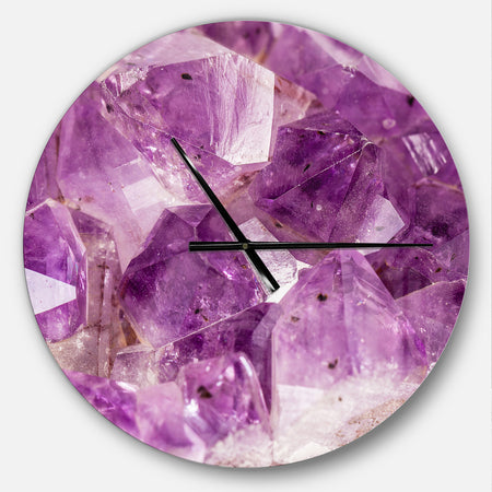 Purple Amethyst Macro - Oversized Modern Wall CLock