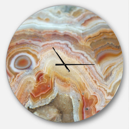 Strips and Ovals on Agate - Oversized Modern Wall CLock