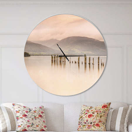 Loch Lomond Jetty and Mountains - Oversized Coastal Wall CLock