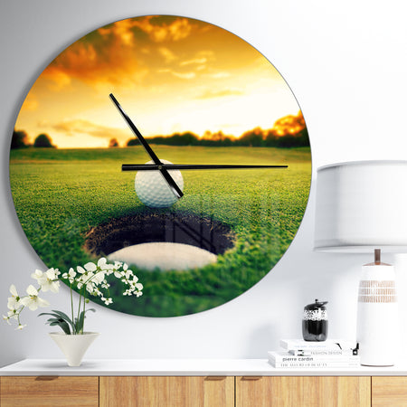 Golf Ball Near Hole - Oversized Sport Wall CLock