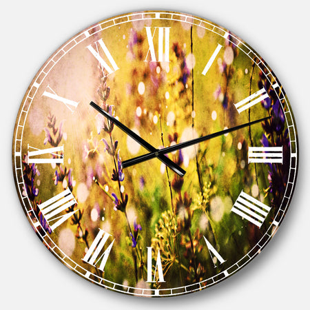 Beautiful Purple Wild Flowers - Floral Large Wall CLock