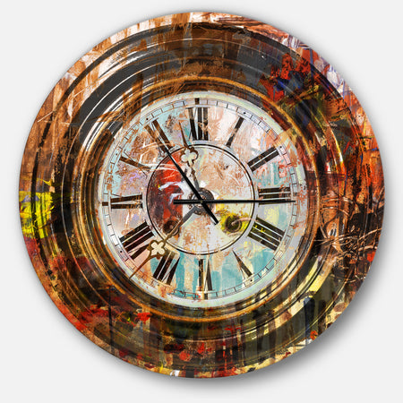 People and Time Acrylic Painting - Oversized Modern Wall CLock