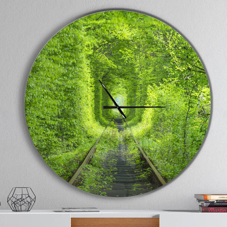 Forest around Rail Way Tunnel - Oversized Landscapes Wall CLock