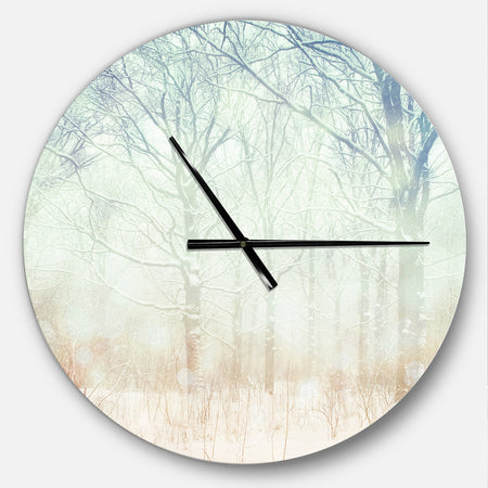 Winter with Foggy Forest - Oversized Landscapes Wall CLock
