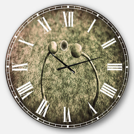 Fungus on Leather Surface - Landscape Large Wall CLock