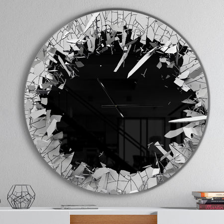 Strick & Bolton 'Abstract Broken Wall 3D Design - Metal Clock