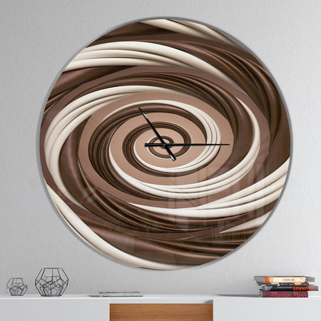 Chocolate and Milk Candy Spiral Design - Oversized Modern Wall CLock