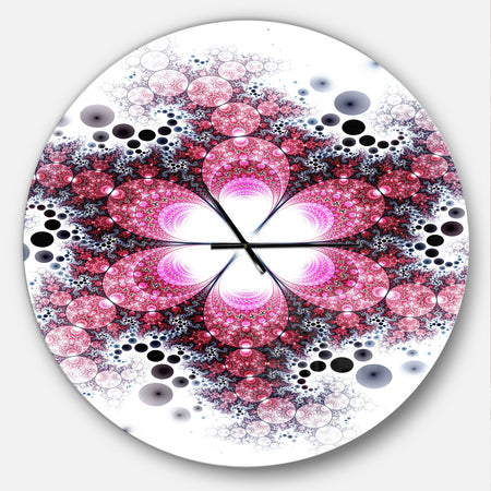 Violet Fractal Flower Pattern - Oversized Modern Wall CLock