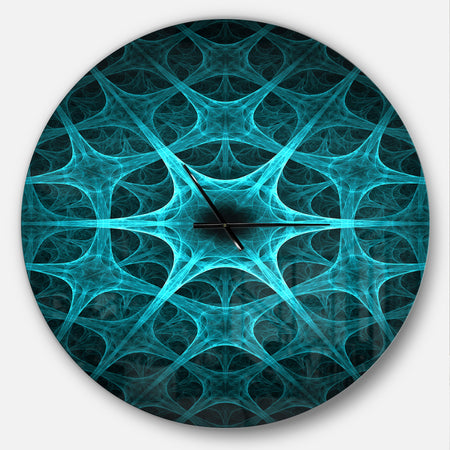 Abstract blue ice flower - Oversized Modern Wall CLock