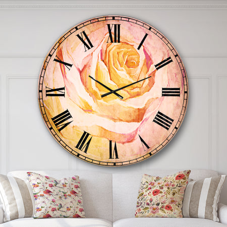White Rose Petal - Floral Oversized Wall CLock