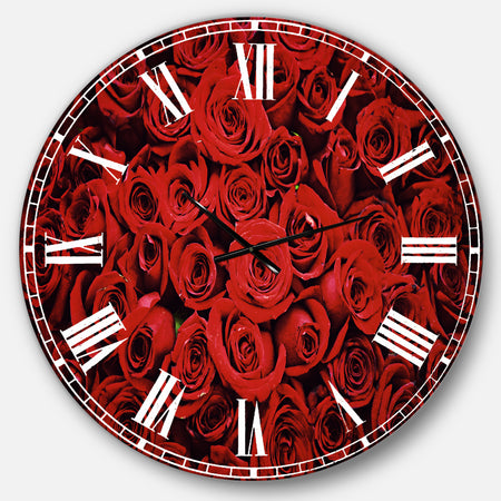 Winter Red Rose - Floral Oversized Wall CLock