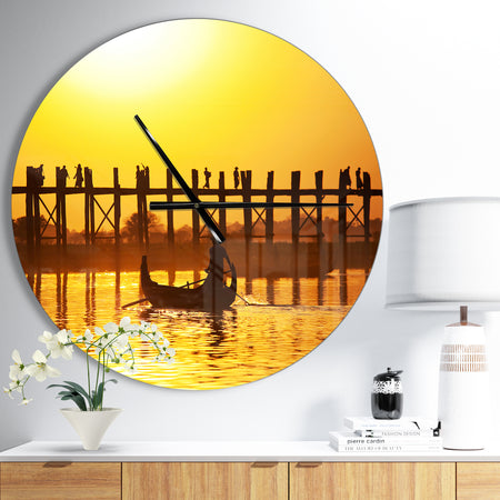 Bridge in Myanmar - Oversized Coastal Wall CLock