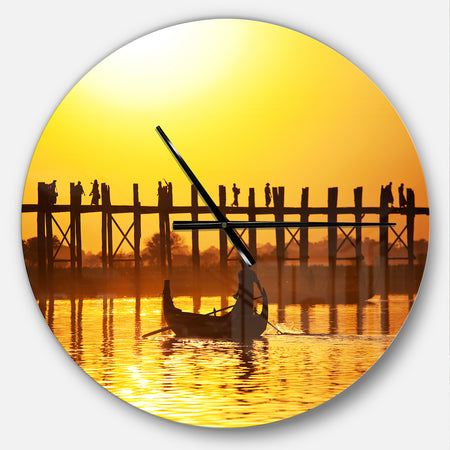 Bridge in Myanmar - Oversized Coastal Wall CLock