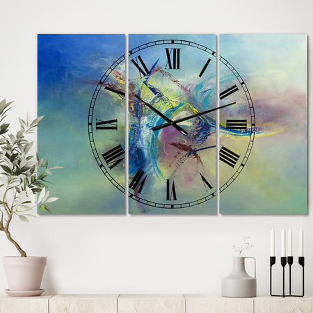 Focused Intention - Large Modern Wall Clock - 3 Panels