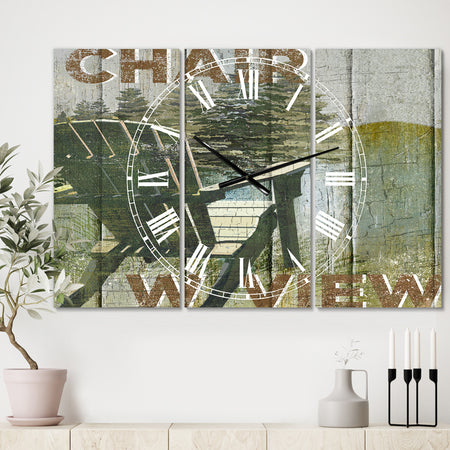Open Season Viewing - Large Traditional Wall Clock - 3 Panels