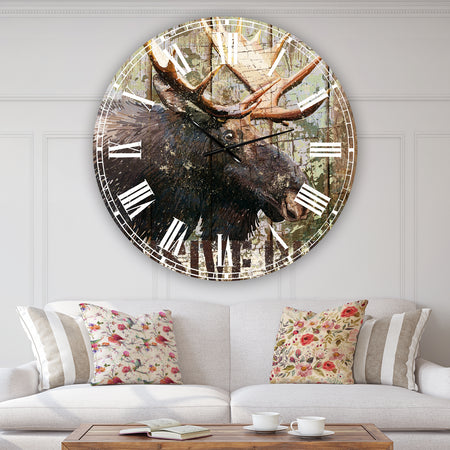 Open Season Moose - Oversized Traditional Wall Clock