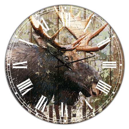 Open Season Moose - Oversized Traditional Wall Clock