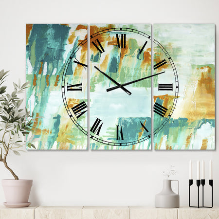 On Your Right - Oversized Modern Wall Clock - 3 Panels