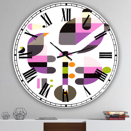 Concerto For Birds - Oversized Mid-Century Wall Clock