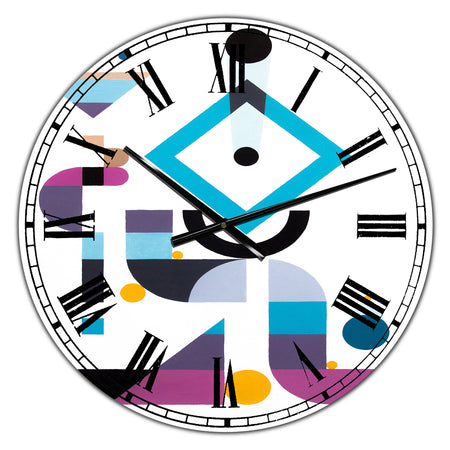 Blue Diamond Arrangement - Large Mid-Century Wall Clock